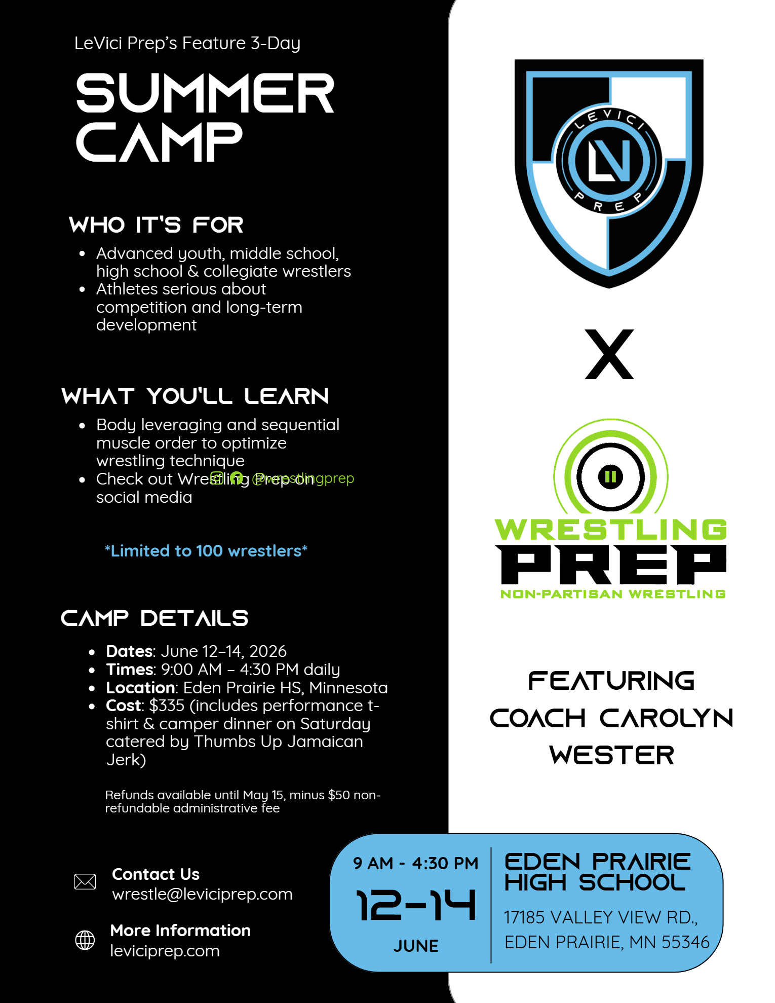 LeVici Prep x Wrestling Prep 3-Day Summer Camp
